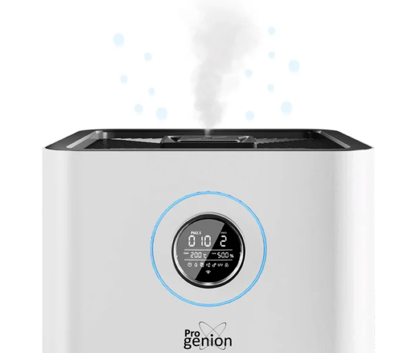 Hydratatie van lucht met vocht en negatieve ionen.